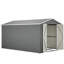 8x12 Ft Lockable Metal Garden Tool Storage, Grey, Aluminum Frame, Ample Room For Bicycles, Double Doors Quick And Easy Access To Storage Large Grey Outdoor Shed With Door, Essentials, Convenient Dual