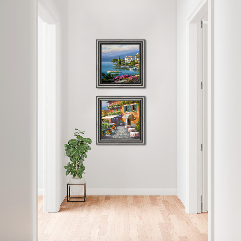 Seaside Bistro Cafe - ensemble de 2 peintures encadrées