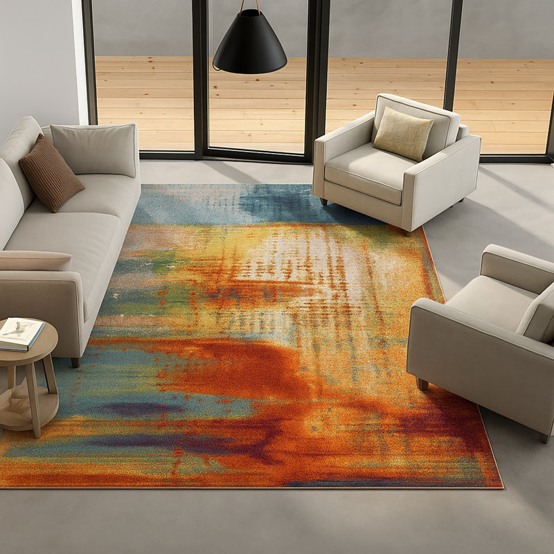 Illusions Multi-Colored Area Rug, Rectangle 3'3" x 4'11"