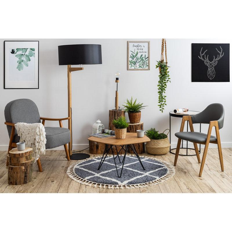 Round Winegar Geometric Area Rug, Round 120cm