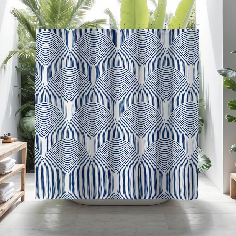 Coco Shower Curtain, Navy Blue