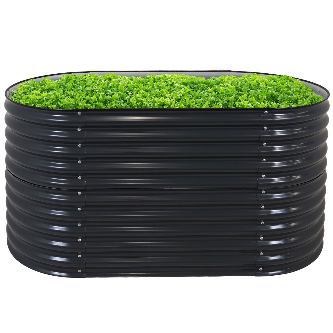 Lemark Oval Steel Stackable Raised Garden Bed Gracie Oaks 