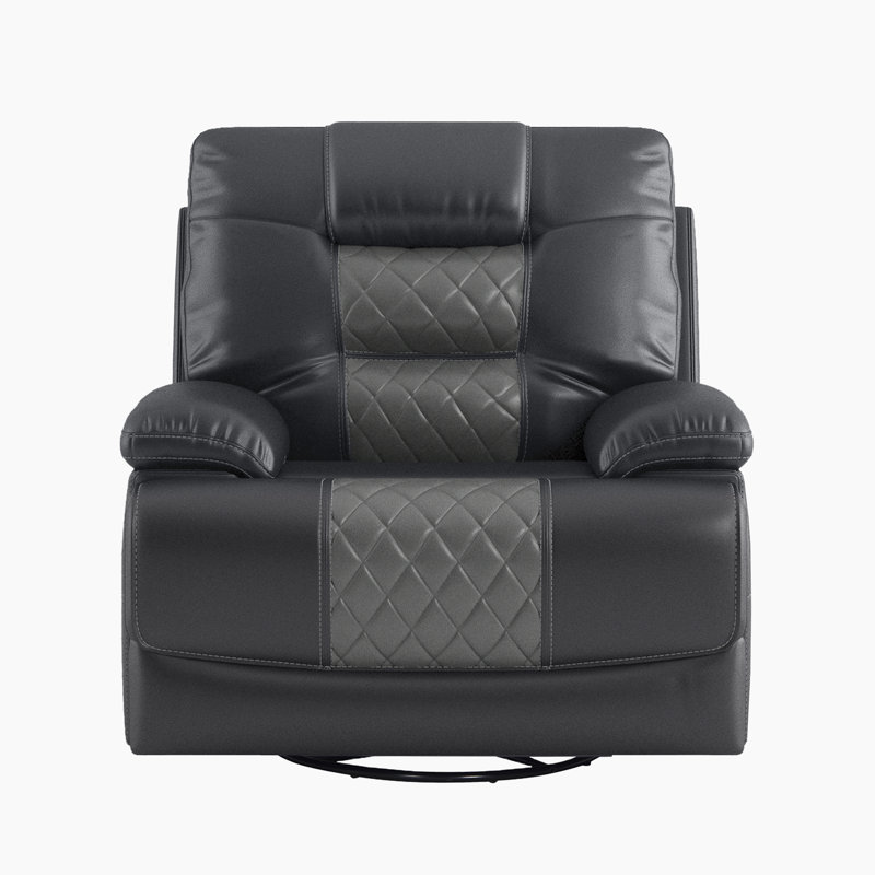 Fauteuil inclinable et pivotant en similicuir Hayslett