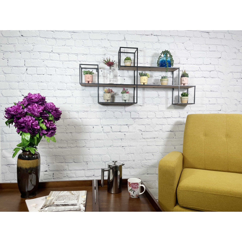 Hysley 3 Tier Wall Shelf, Accent Wall Shelf, Display Shelf, Decorative Shelves. Modern Shelving