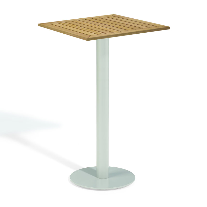 Travira Outdoor Square Bar Table, Flint/Tekwood Natural, 24" L x 24" W