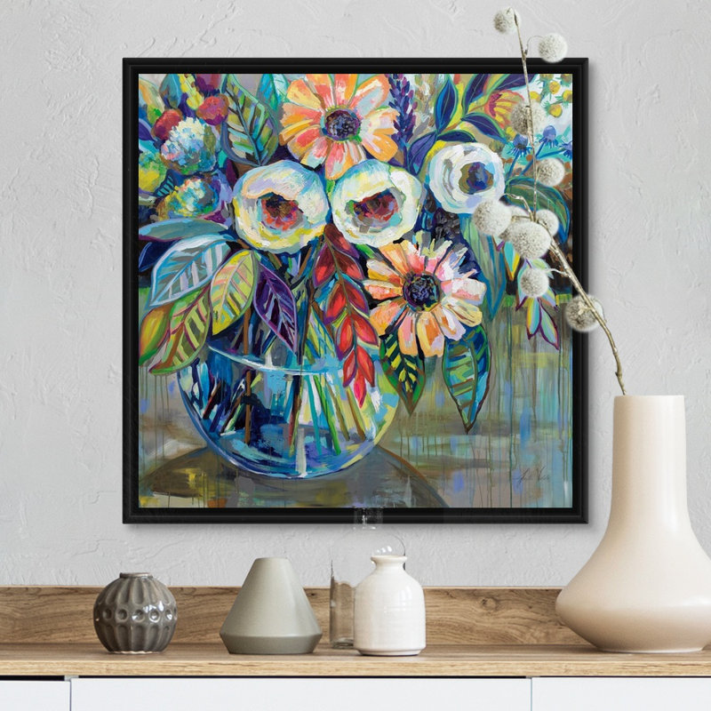 «Joy» par Jeanette Vertentes - reproduction d'art, Cadre flottant noir, H 18 po x l 18 po x P 1,75 po