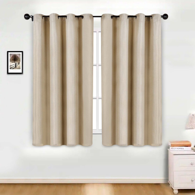 Polyester Thermal Insulated Room Darkening Curtain Panels, Mulberry, 52" W x 63" L
