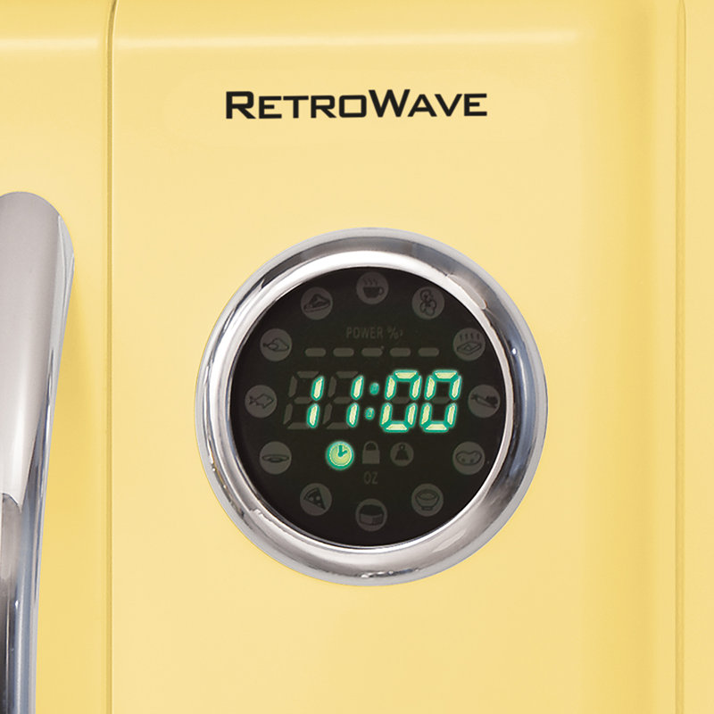 Nostalgia Retro 0.9 Cu. Ft. Microwave Oven, 800 Watts, Yellow