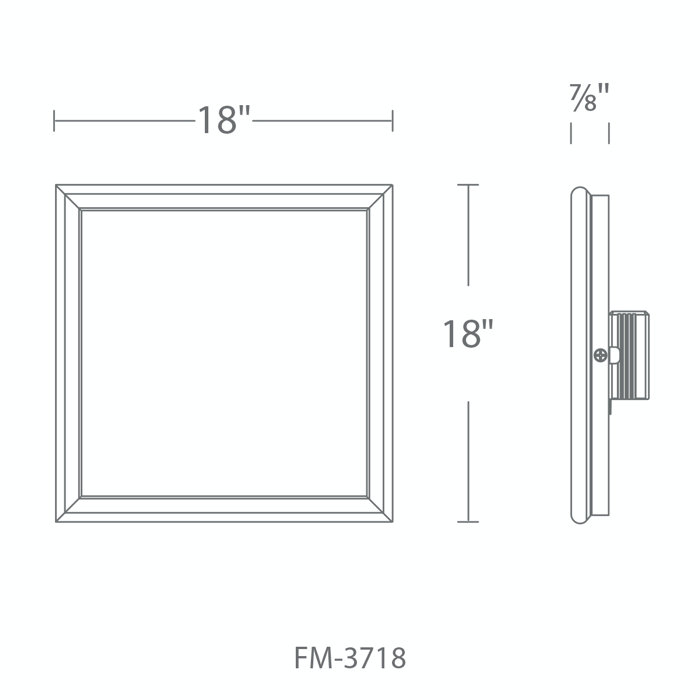 Neo Glass LED Flush Mount, 0.875" H x 18" W x 18" D