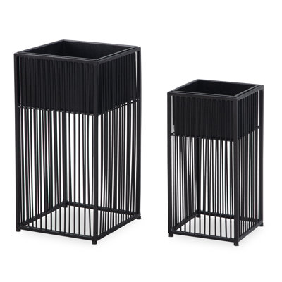 Aarick Iron Plant Stand 2 Tier Set of 2