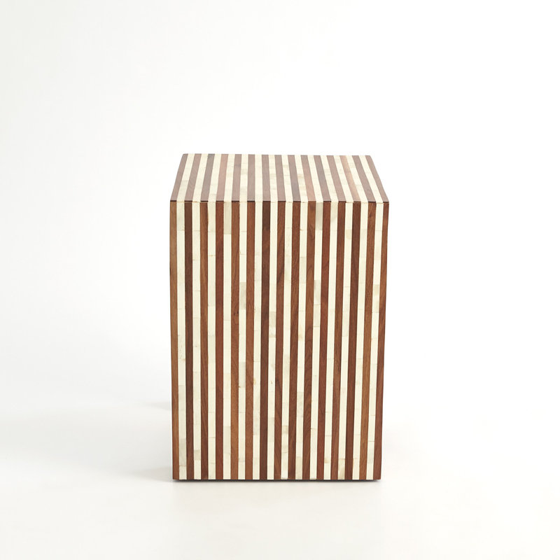 Sienna End Table-Walnut/Bone-Sm
