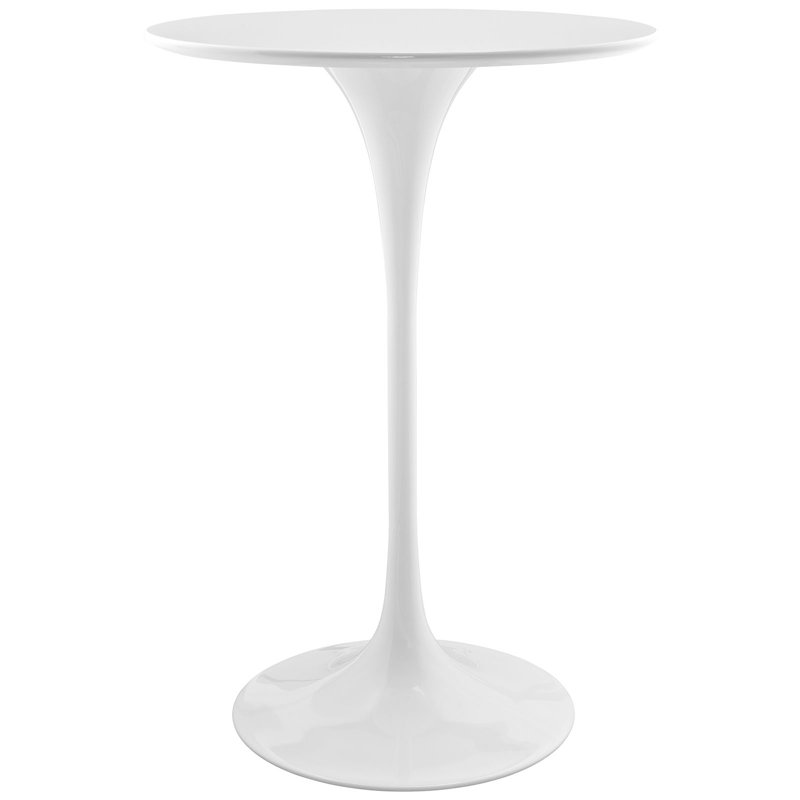 Lippa 28" Round Wood Bar Table, White