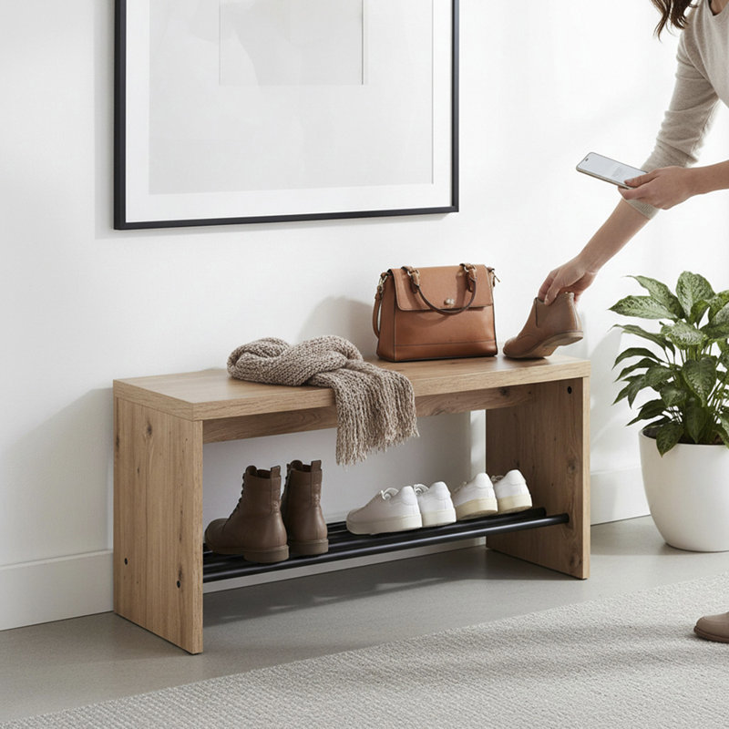 Shoe Cabinet, Light Oak