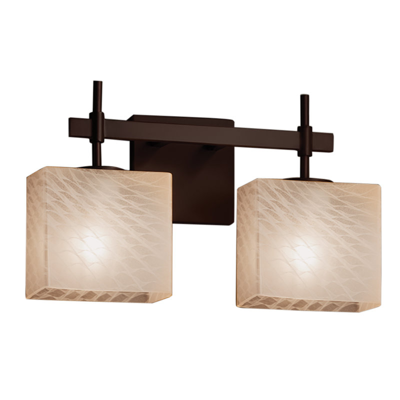 Éclairage pour meuble-lavabo 2 lumières Casson, Bronze foncé, Tissage