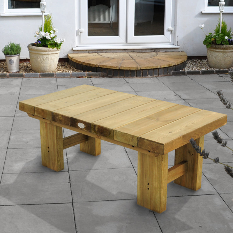 Rectangular Pine Outdoor Coffee Table , 123cm cm W 60cm cm D