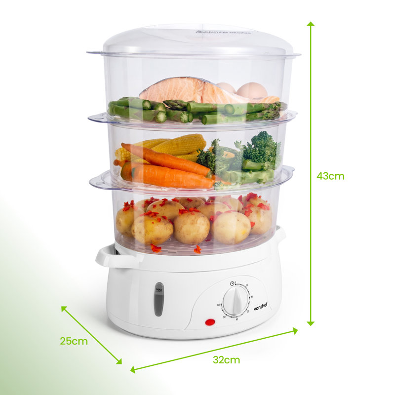Vonshef 3 Tier Steamer 800w 9l