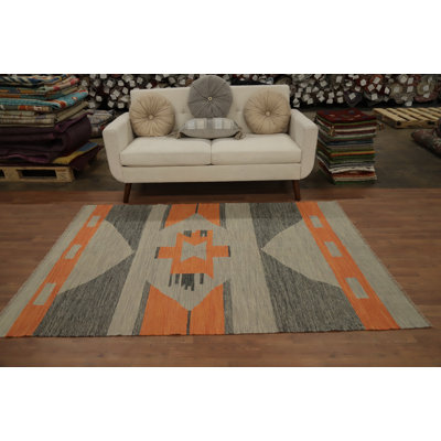 Tapis géométrique kilim 5 x 7