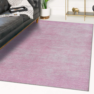 Tapis rose tressé rustique