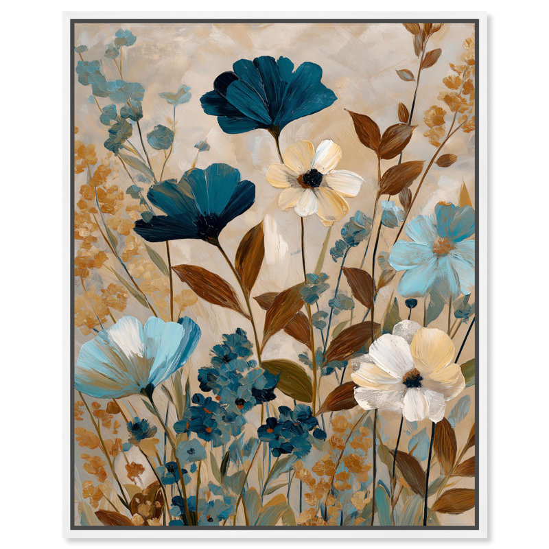 Impression sur toile Autumnal Blues II par Art Remedy, H 30 po x l 24 po, Structure noire