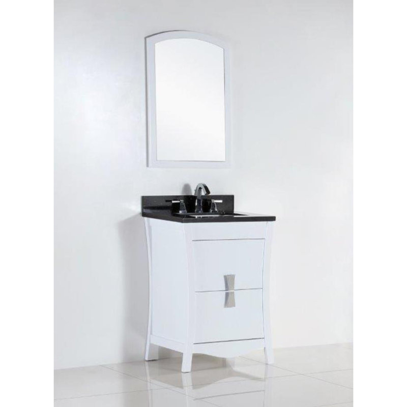 Ensemble de meuble-lavabo simple 24 po 24 po, Noir galaxie