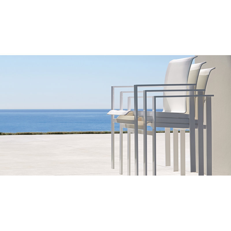 Kwadra Outdoor Dining Armchair, Blanc/Mat Blanc