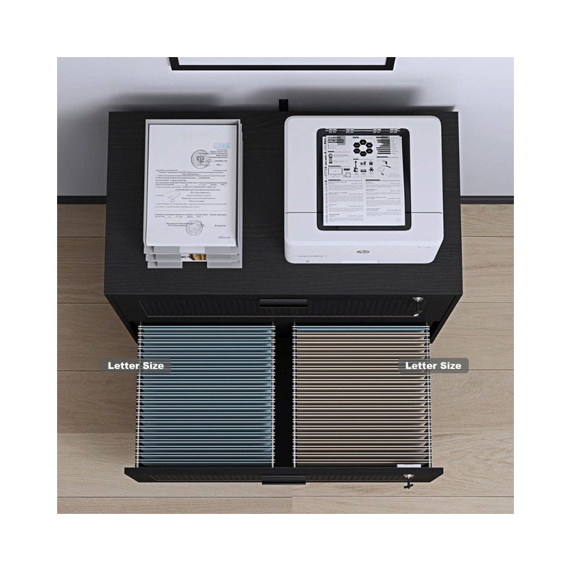 Rattan Wood Lateral Filing Cabinet
