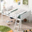 Lit mezzanine double en bois pleine grandeur avec lit convertible pour chambre d'adulte - Élégant lit bas réglable sans sommier