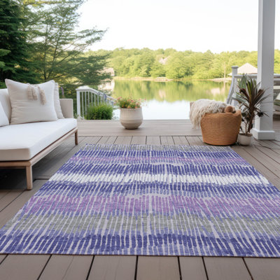Rectangle Malek Indoor/Outdoor Area Rug with Non-Slip Backing