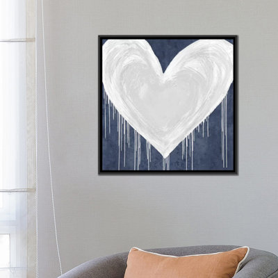 " Big Hearted White On Blue " by Lindsay Rodgers