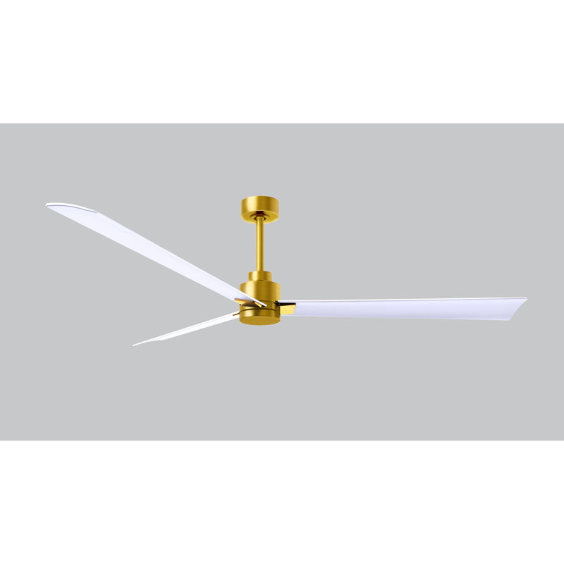 Ventilateur de plafond Alessandra 72, Laiton brossé, Blanc mat