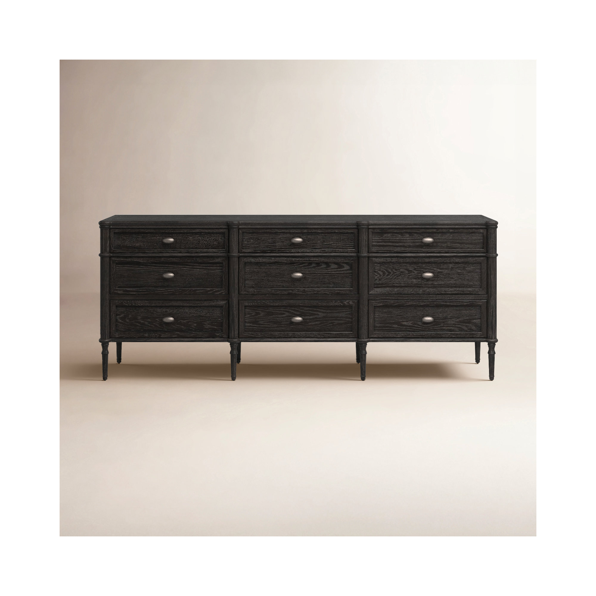 Susie 9 - Drawer Dresser, Distressed Black