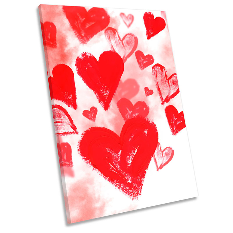 Love Heart Romantic - Wrapped Canvas Painting, 45.7cm H x 30.5cm W