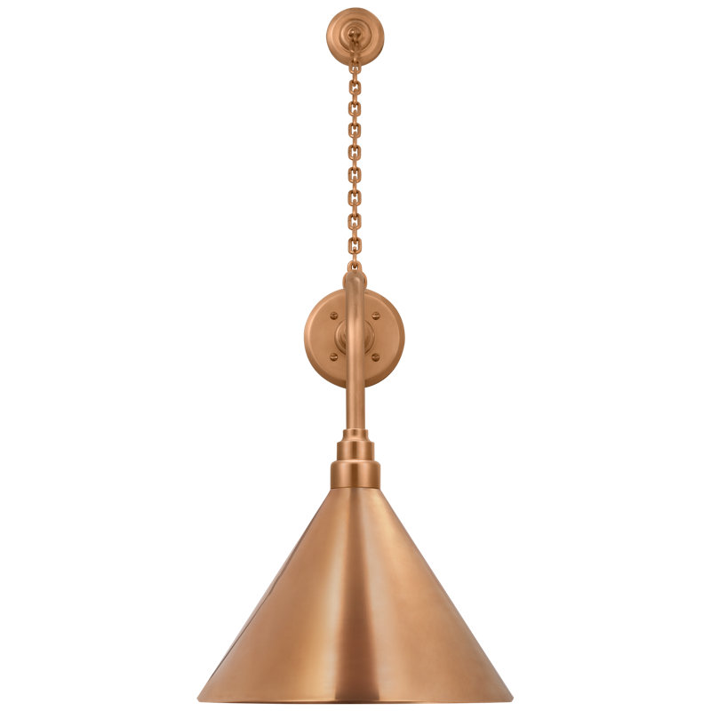 Thomas O'Brien, "Academy 20" Anchored Rex Barn Light in Soft Copper with 12.5" Conical Savannah Shade
