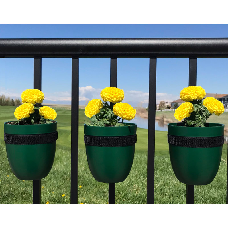 Ethelwyn Railing Planter, Forest Green