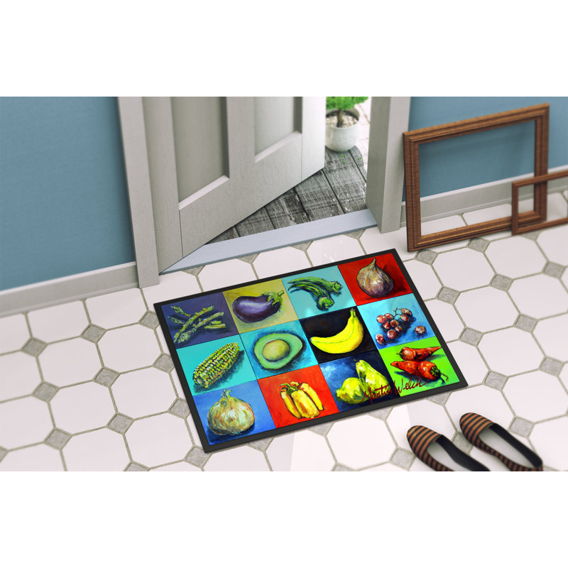 Paillasson d’extérieur antidérapant mélange de fruits et de légumes dyami, Rectangle 2 pi x 3 pi