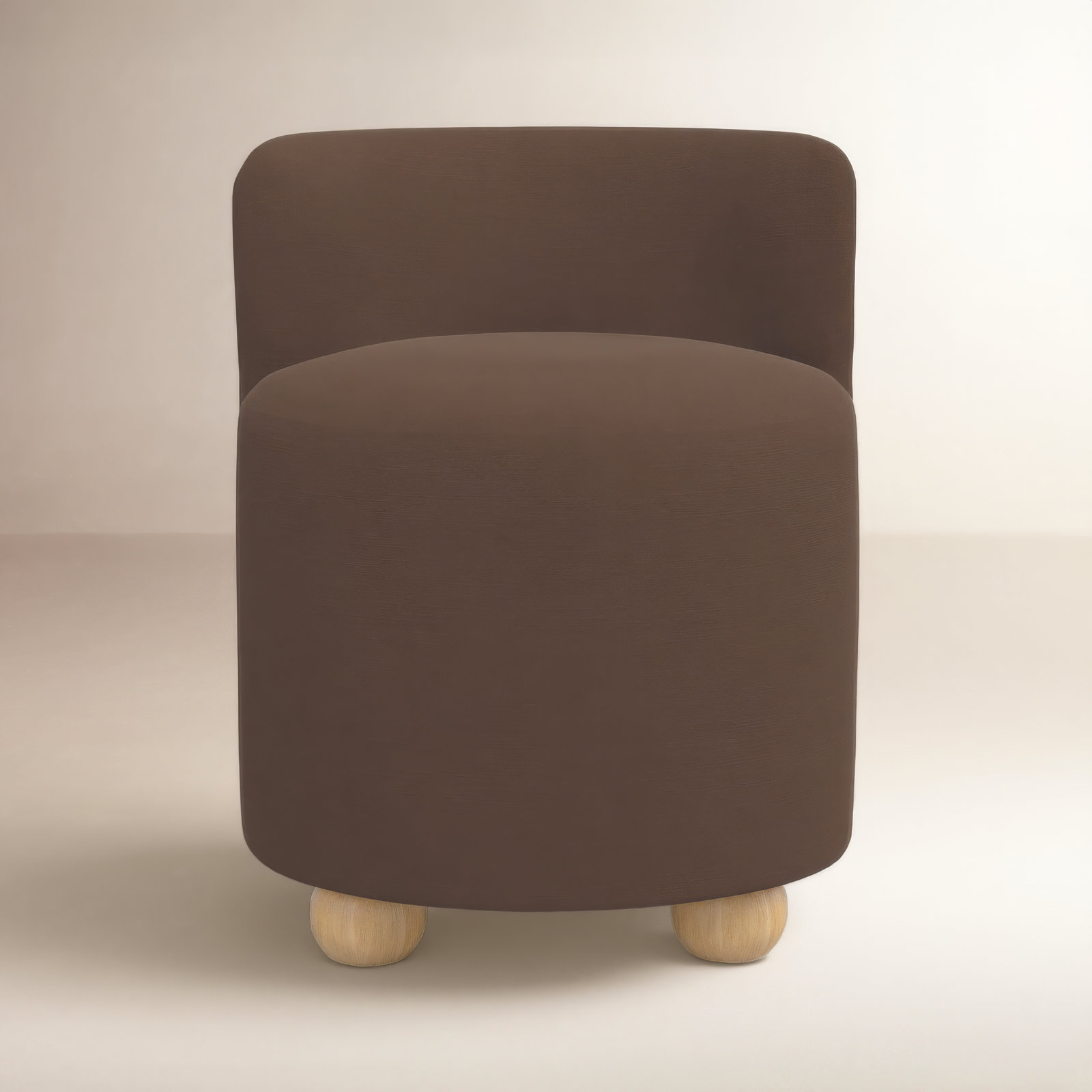 Bee Vanity Stool, Classic Chocolate Linen