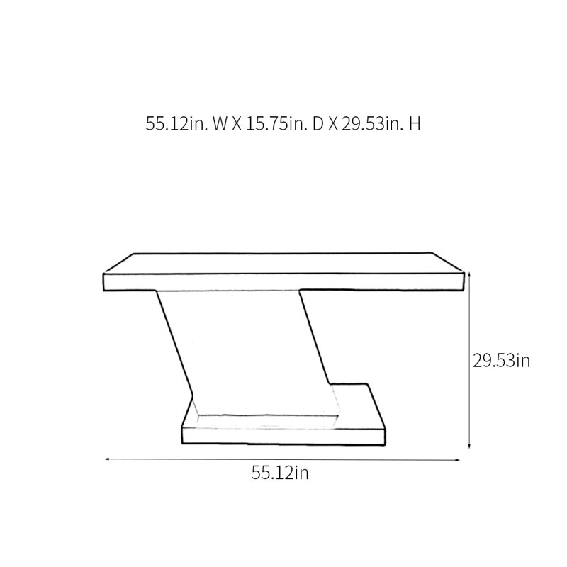 Console Modern Art Design, H 29,53 po x l 55,12 po x P 15,75 po