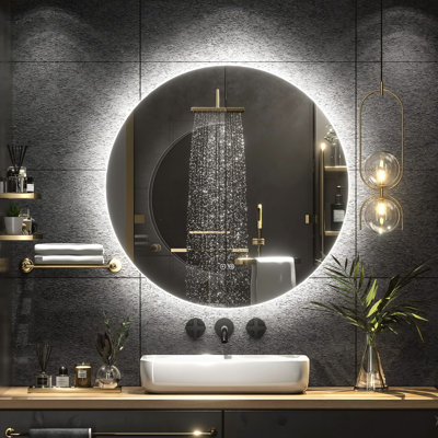 Miroir de salle de bain mural en verre trempé Molly