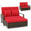 Causeuse de patio en rotin avec repose-pieds en osier et repose-pieds multifonctionnel-1126863048
