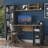 Modern Study Desk & Bookshelf Set, Walnut & Anthracite, 100% Melamine Coated Particle Board, Desk Height: 29.0 inches | Stylish Wall Shelf: 47.2 x 9.8 x 7.9 inches | Functional Home Office Solution-1371715849-1371717367