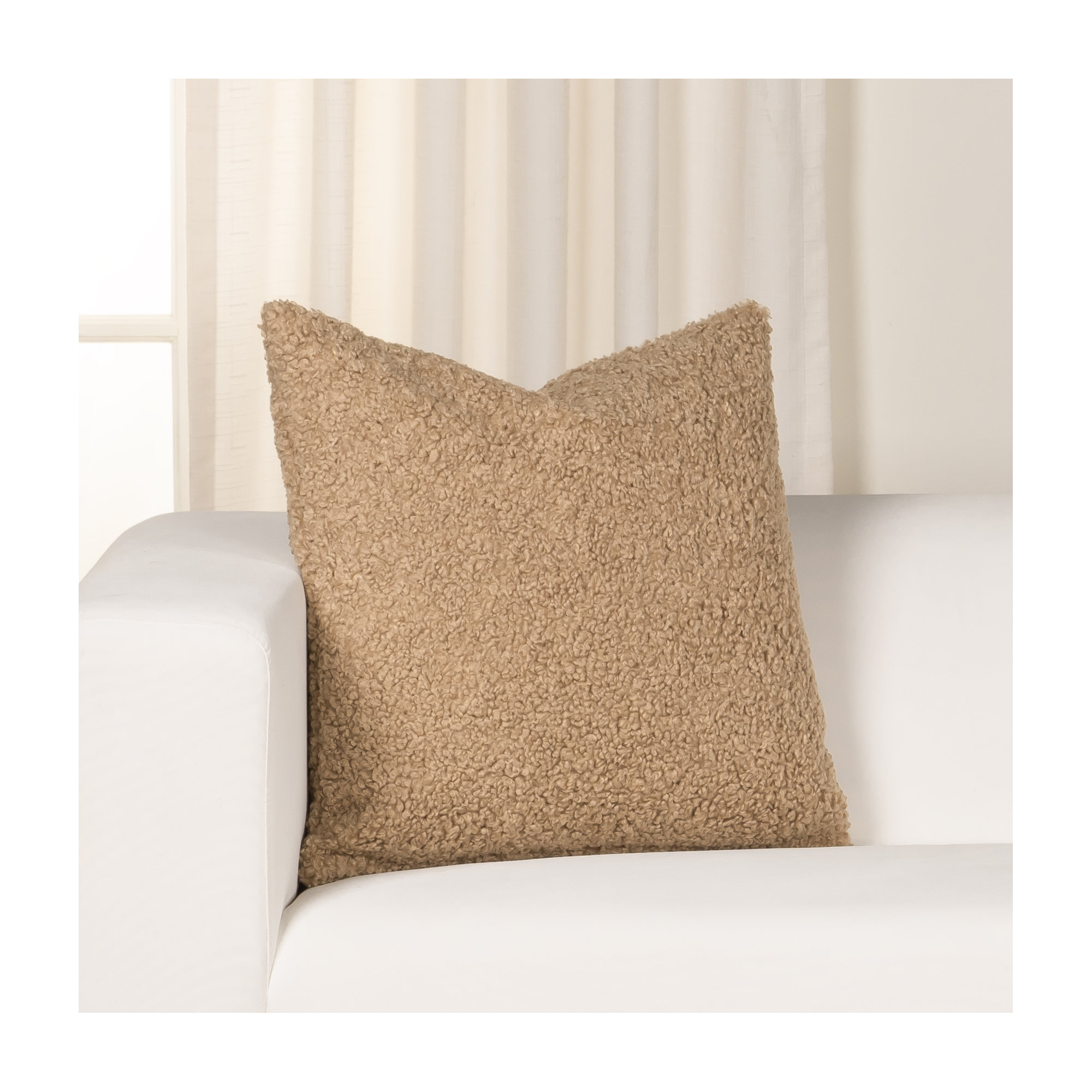 Tiffany Honey 20" x 20" Throw Pillow, Feather, Beige, 
Square 26"
