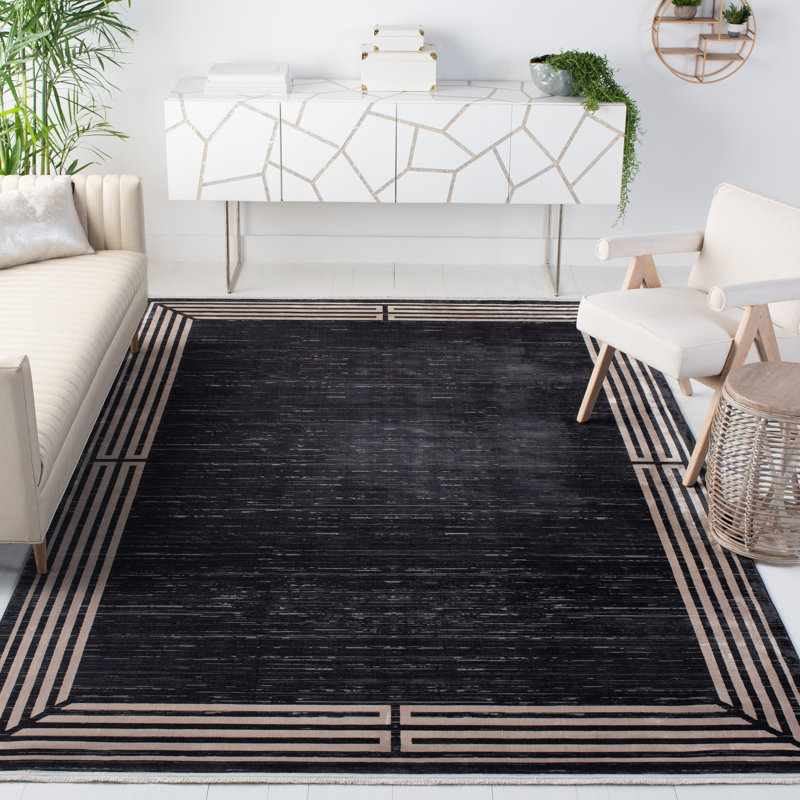 Tapis noir / beige Signature 607, Rectangle 9 pi 8 po x 13 pi