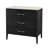 Isa 32.75 in. W Marble and Wood 3 Drawer Chest, Washed Black-1179825107