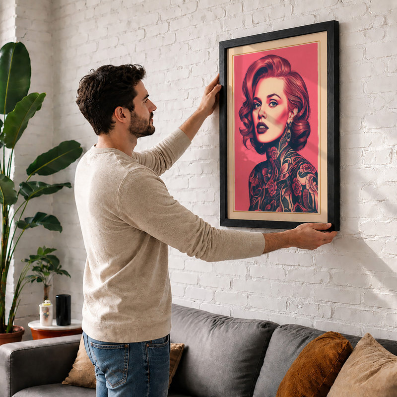 Confident Ink Modern - Framed Print, Black, A3 - 42.0 x 29.7 cm