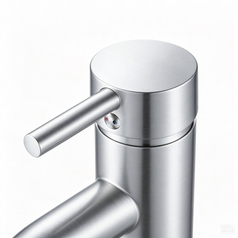 Robinet de lavabo pour salle de bain à poignée simple en laiton massif sans plomb, Oui, Nickel brossé