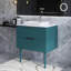 Meuble-lavabo autoportant 30 po à rayures moderne pré-assemblé avec lavabo en céramique