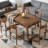 Rectangular Dining Table with Drawer & Solid Wood Legs