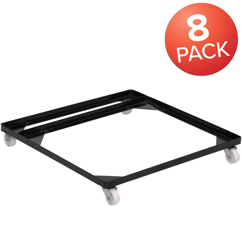 Heavy Duty Black Steel Stack Chair Dolly Set of 8