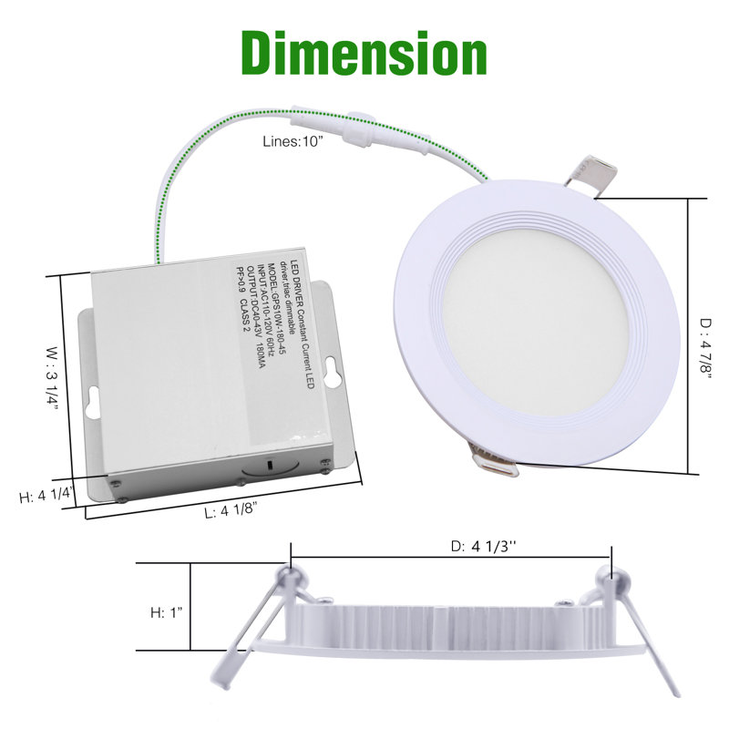 4.87'' Dimmable Air-Tight IC Rated LED Canless Recessed Lighting Kit