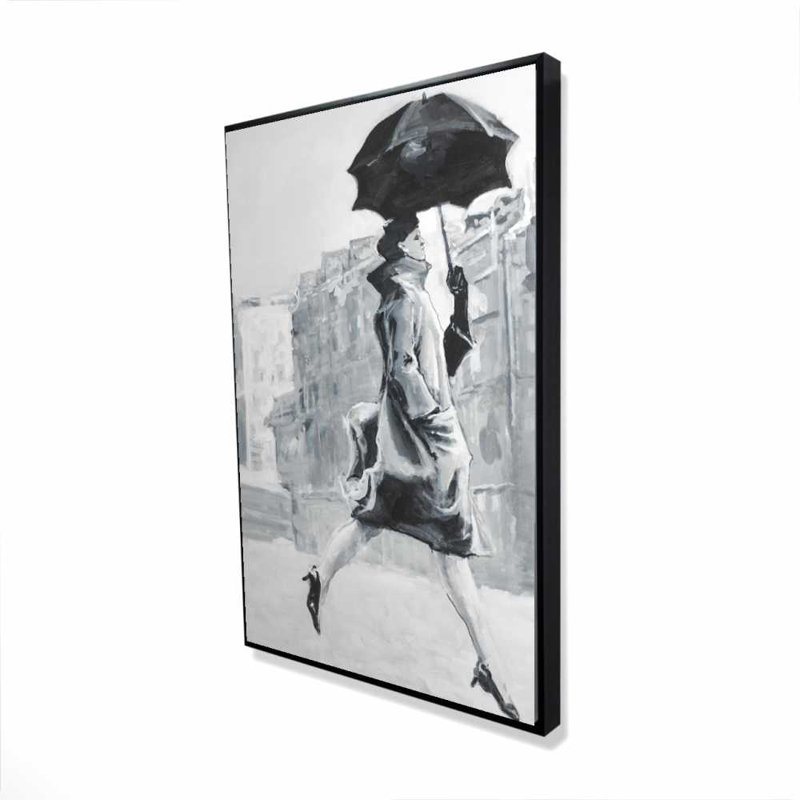 Object Gray in the Rain Framed Canvas | Bedroom Decor